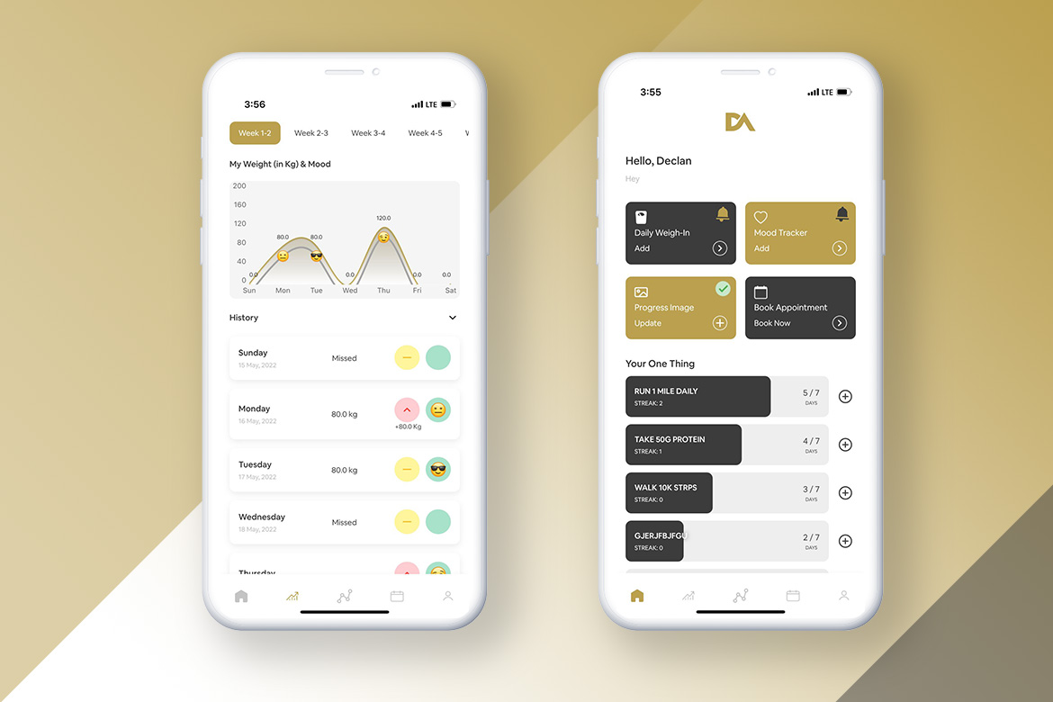 2 fitness mobile application designs